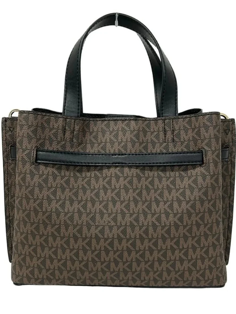 MICHAEL KORS Black Dark Brown PVC Leather Handbag